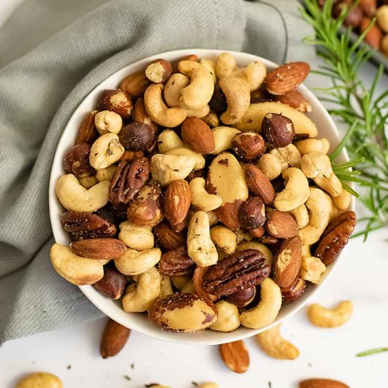 Easy Rosemary Savory Spiced Nuts - Recipe photo by BitesOfWellness