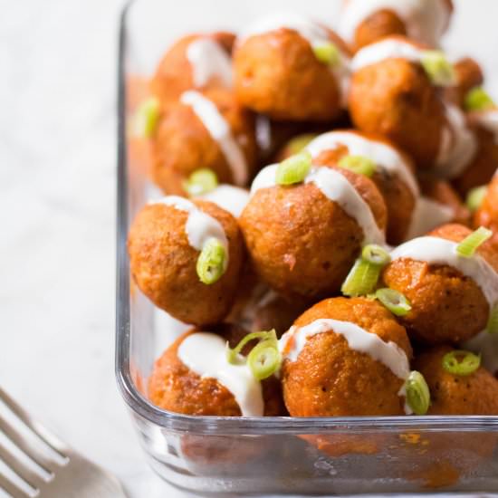 Buffalo Chicken Meatballs - Recipe photo by lifestyleofafoodie