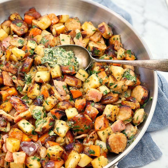 Sausage Potato Hash & Herb Dressing - Recipe photo by chef not required