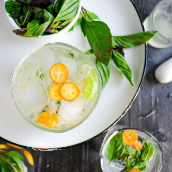 Thai Basil & Kumquat Mojitos - Recipe photo by Wanderings in my Kitchen