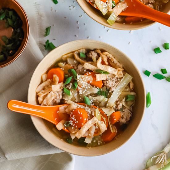 Healthy & Spicy Egg Roll Soup - Recipe photo by dashofmandi