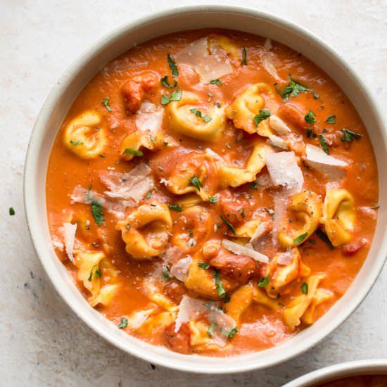 Tomato Tortellini Soup - Recipe photo by saltandlavender