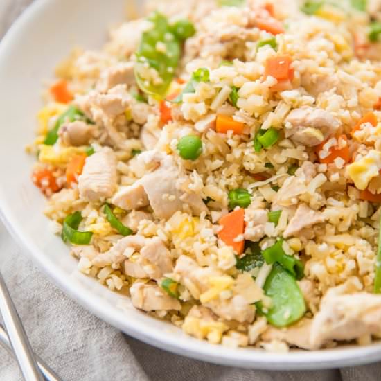 Cauliflower Fried Rice with Chicken - Recipe photo by 40aprons