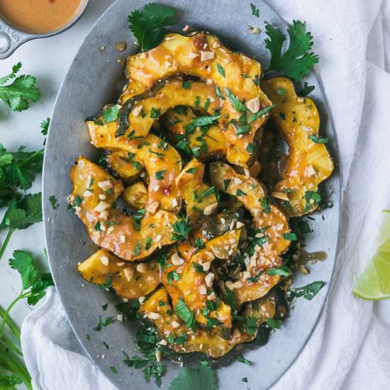 Thai Peanut Acorn Squash - Recipe photo by Never Not Hungry