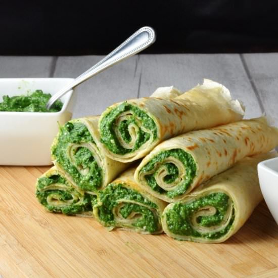 Crepes with Spinach and Cheese - Recipe photo by everydayhealthyrecipes
