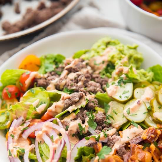 Loaded Burger Bowls - Recipe photo by 40aprons