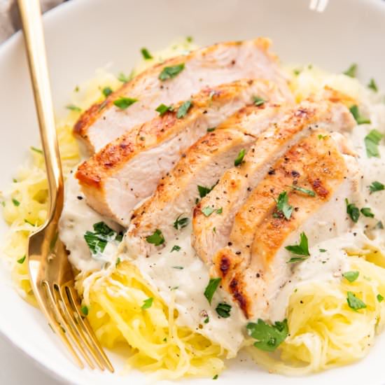 Healthy Chicken Alfredo - Recipe photo by 40aprons
