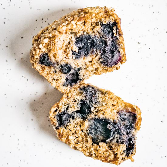 Vegan Oil-Free Blueberry Muffins - Recipe photo by girlmeetsradish