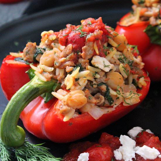 Greek Stuffed Peppers - Recipe photo by agoudalife