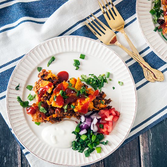 Tater Tot Crust Dorito Casserole - Recipe photo by ramshacklepantry