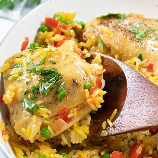 One Pot Spanish Chicken and Rice - Recipe photo by laughingspatula.com