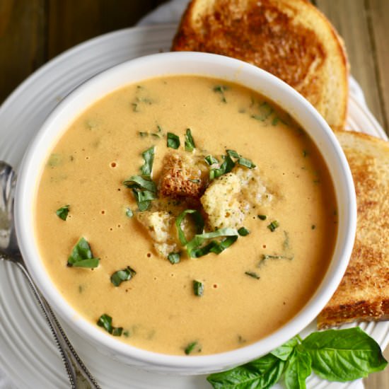 Creamy Roasted Tomato Soup - Recipe photo by Grits and Pinecones