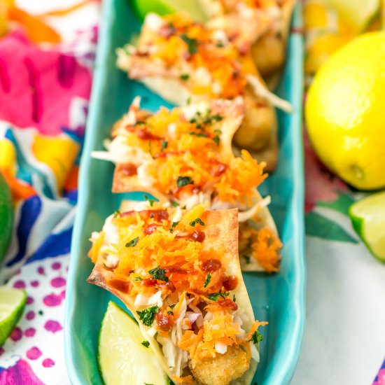 Fish Stick Wonton Tacos - Recipe photo by fickrj5