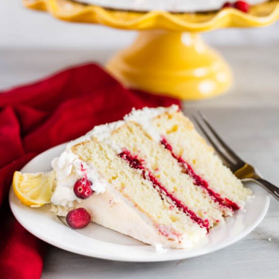 Lemon Cranberry Cake - Recipe photo by SugarSpicesLife