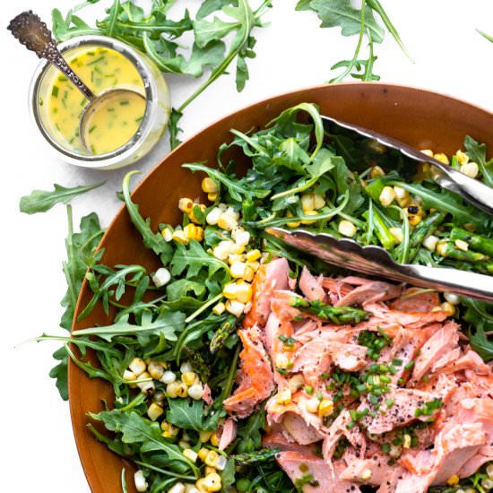 Salmon, Corn, & Asparagus Salad - Recipe photo by theviewfromgreatisland