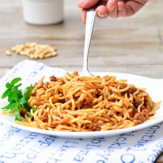 Lebanese Style Meat Spaghetti - Recipe photo by hadias lebanese cuisine