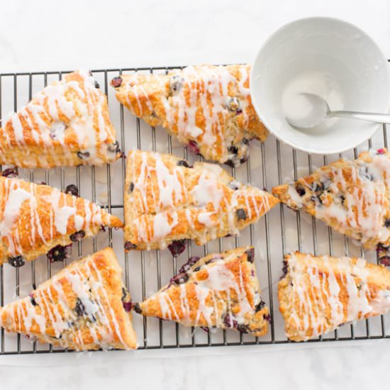 Blueberry Lemon Scone w/Lemon Glaze - Recipe photo by senseandedibility