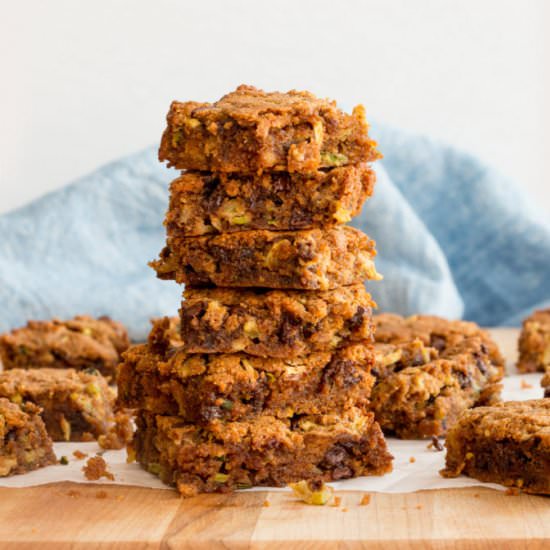 Chocolate Zoodle Nut Butter Squares - Recipe photo by Inspiralized