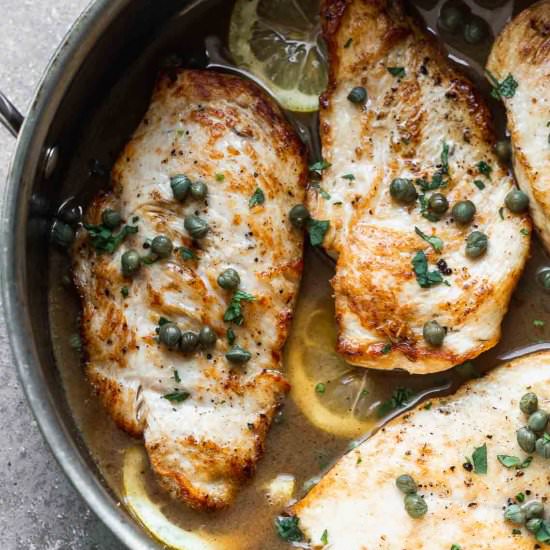 Five Ingredient Chicken Piccata - Recipe photo by cookingforkeeps