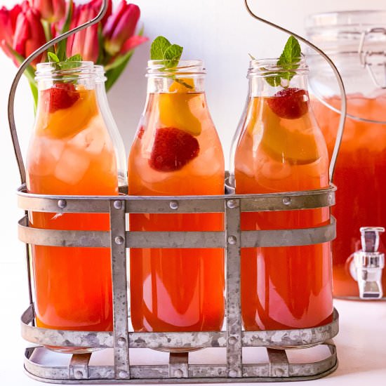 strawberry peach sweet tea - Recipe photo by Creole Contessa
