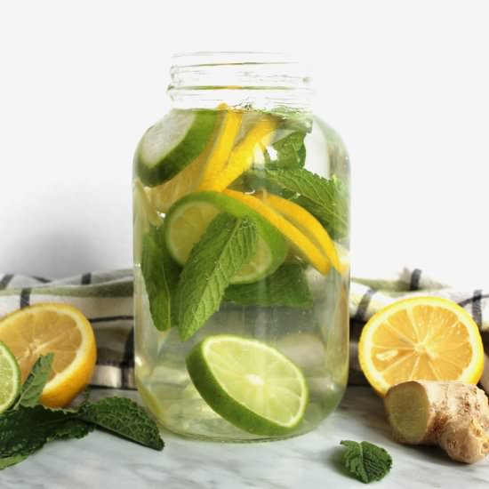 Flavoured Water-Lemon, Mint, Ginger - Recipe photo by SlowThe CookDown