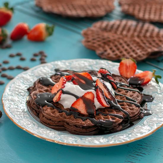 Double Chocolate Waffles - Recipe photo by Home Cooking Adventure