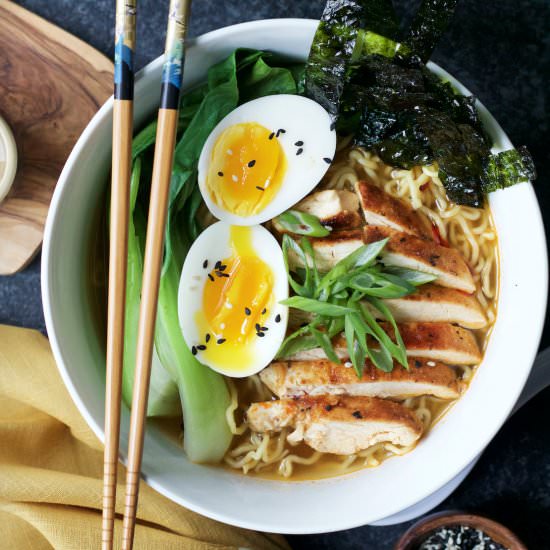 Quick Spicy Shoyu Ramen - Recipe photo by peanutbutterandfitness