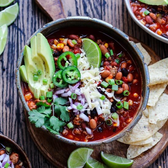 easy three-bean turkey chili - Recipe photo by Give it Some Thyme