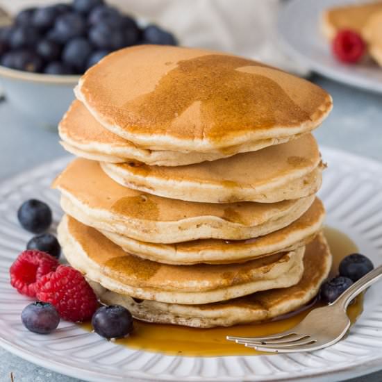 Fluffy Vegan Vanilla Pancakes - Recipe photo by Domestic Gothess
