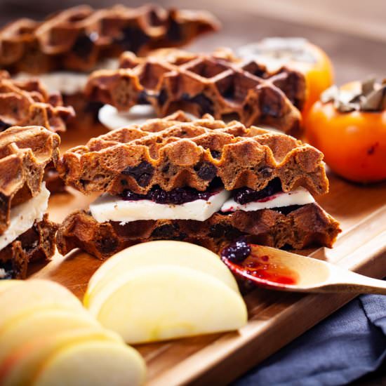 Prune Waffle Sandwiches - Recipe photo by Mychefsapron