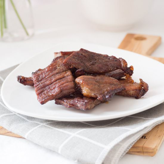 Fried Sun-Dried Beef - Recipe photo by cookingwithnart