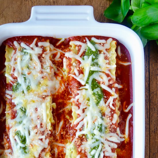 Easy Pesto Lasagna Roll-Ups - Recipe photo by justataste