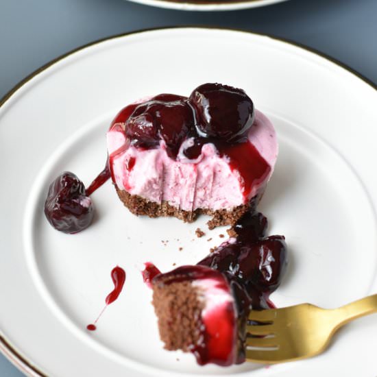 Vegan No Bake Cherry Cheesecake - Recipe photo by living freely gluten free
