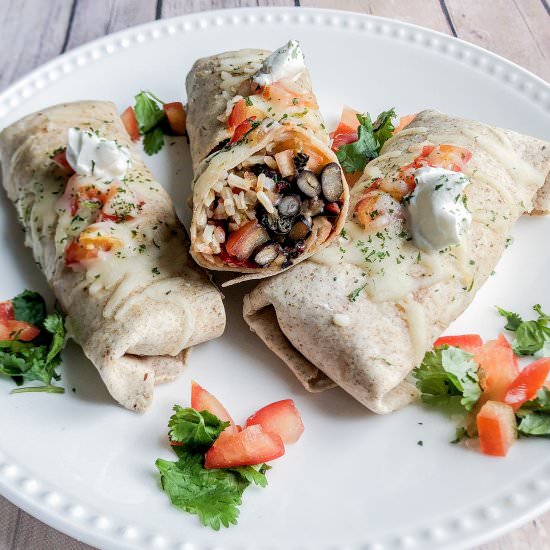 The Best Black Bean &Veggie Burrito - Recipe photo by Heartatworkrecipes