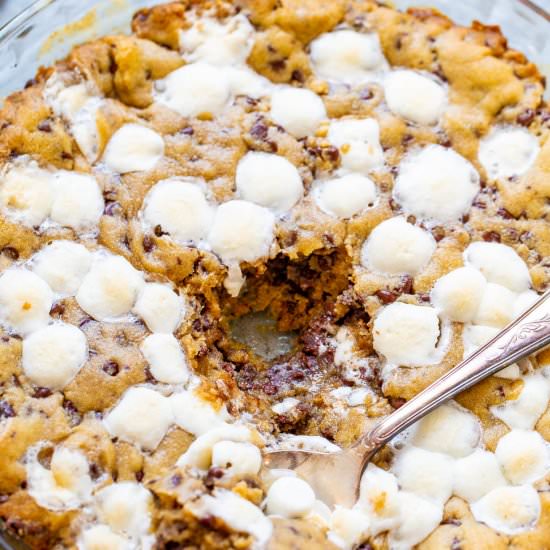 Choc Chip & Marshmallow Cookie Pie - Recipe photo by Averie