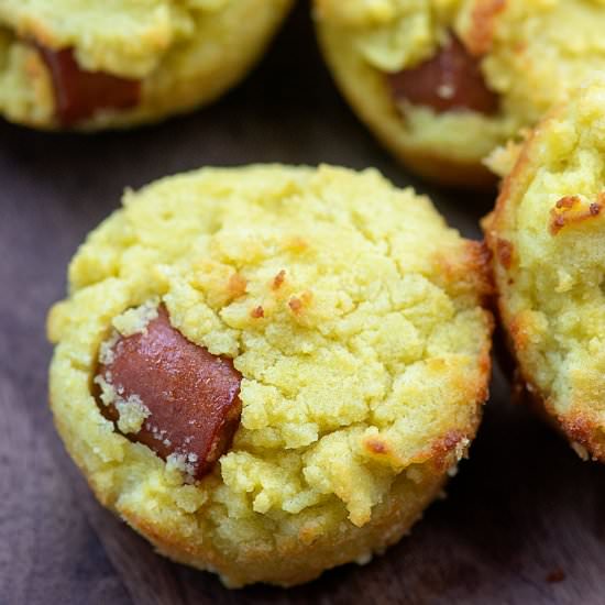 CORN DOG MUFFINS - Recipe photo by ThatLowCarbLife