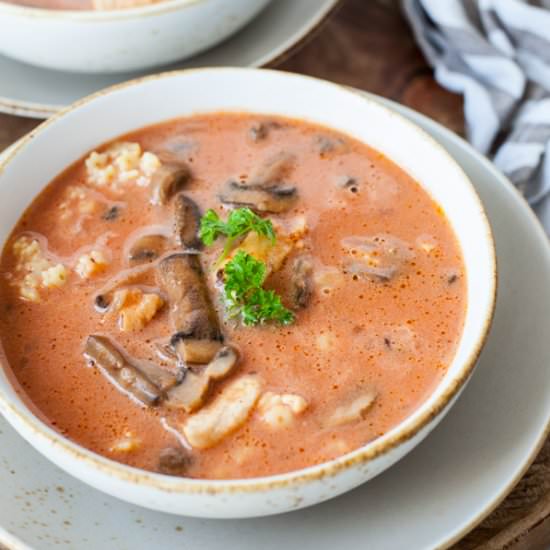 Chicken tomato soup with mushroom - Recipe photo by everyday-delicious.com
