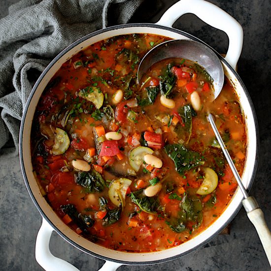 Smoky Spanish Veg & White Bean Soup - Recipe photo by fromachefskitchen