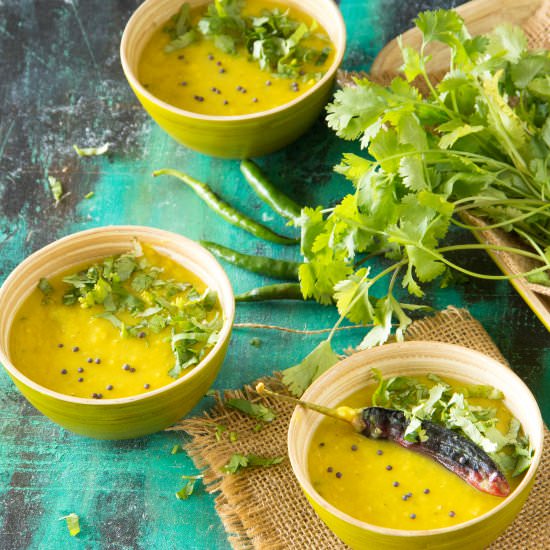 Musoor dal with green tomatoes - Recipe photo by anindya0909