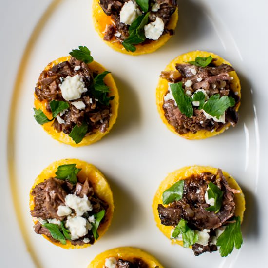 Short Ribs with Polenta Medallions - Recipe photo by apleasantlittlekitchen