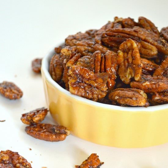 Healthy Maple Glazed Chili Pecans - Recipe photo by AnOregonCottage