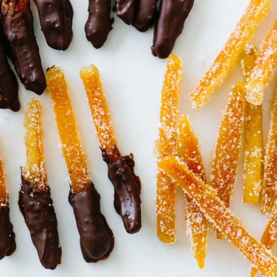 Candied Orange Peel - Recipe photo by Downshiftology