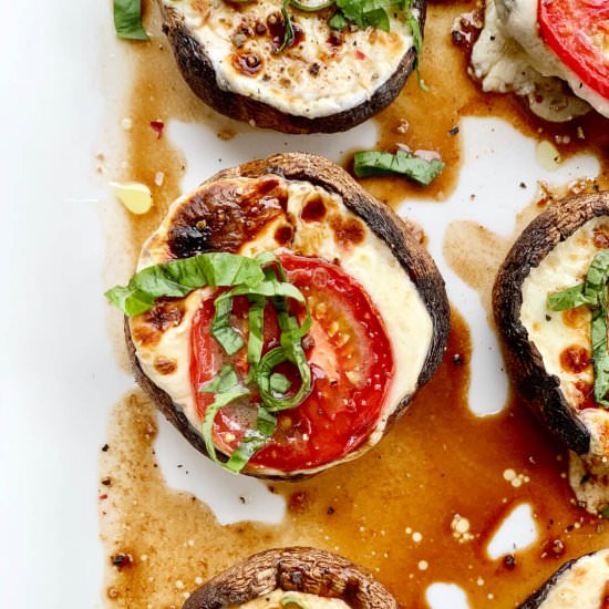 Caprese Portabella Mushroom Recipe - Recipe photo by Fat Girl Happy
