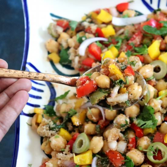 Mediterranean Chickpea Salad - Recipe photo by Masalachilli