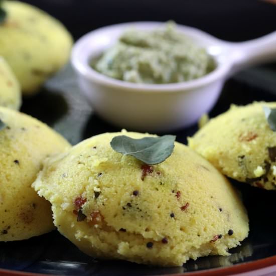 Rava Idli / Steamed Semolina Cakes - Recipe photo by Masalachilli