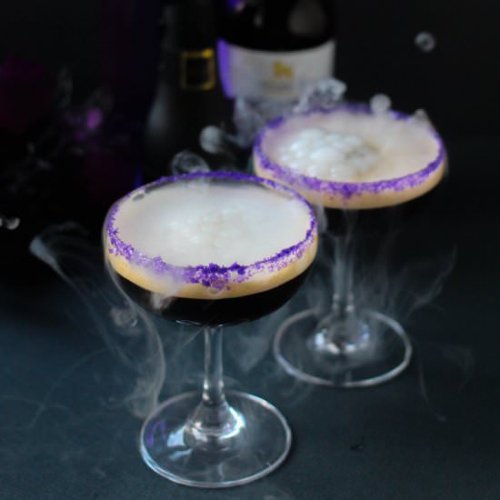 Dark Chocolate Champagne Cocktail - Recipe photo by sugarspiceandglitter