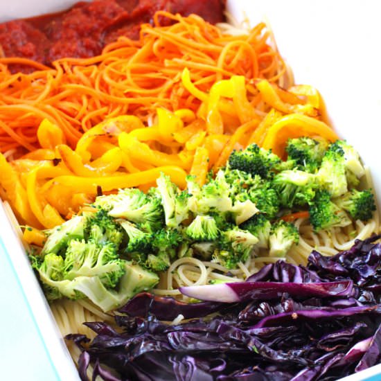 Rainbow Spaghetti recipe - Recipe photo by sugarspiceandglitter