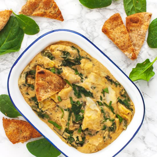 Vegan Spinach and Artichoke Dip - Recipe photo by foodaciously
