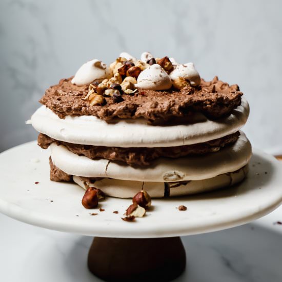 Chocolate Hazelnut Pavlova - Recipe photo by pageandplate