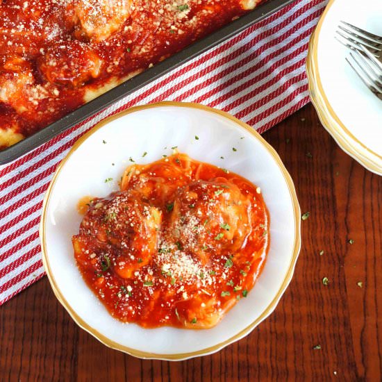 Meatball Parmesan Casserole - Recipe photo by littlebitrecipes